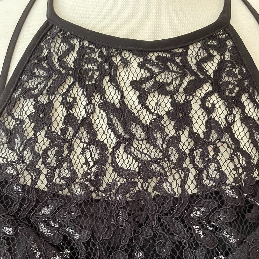 Nwt darlin cut out lace and beaded black mini formal dr… - Picture 8 of 9